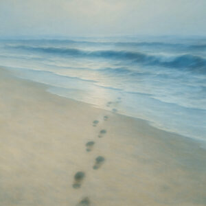 Winter Shore Footsteps